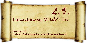 Latosinszky Vitális névjegykártya